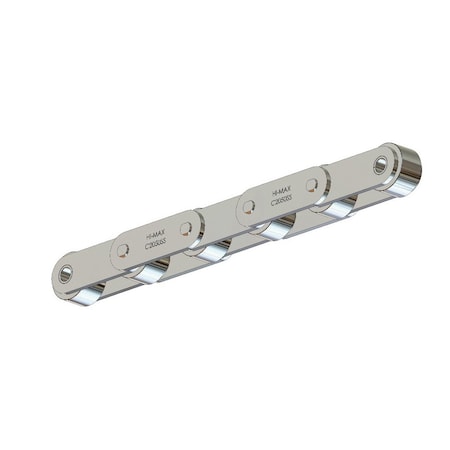 Senqcia Hi-Max Conveyor Series Double Pitch Riv Lg, 10 ft OAL, 1.25P, .75 Dia x 3/8 W, 304SS C2052SSHMRB