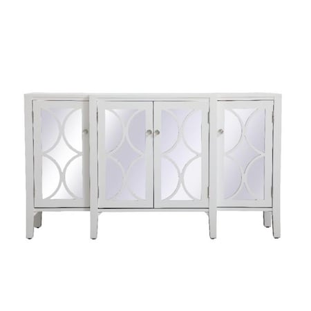 Convenience Concepts 60 in. Mirrored Credenza in White HI2945090