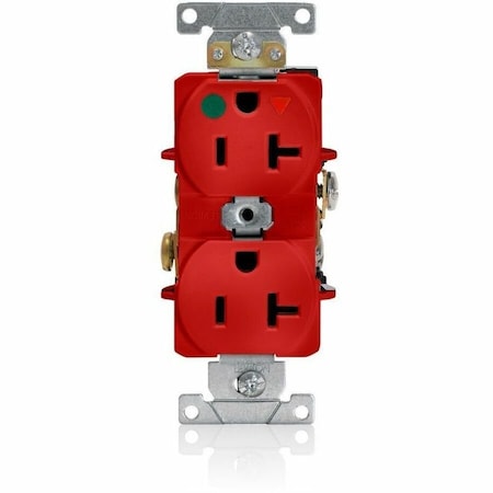 Leviton Hospital Grade Duplex Receptacle, 20 Amp, 125 Volt 8300-IGR
