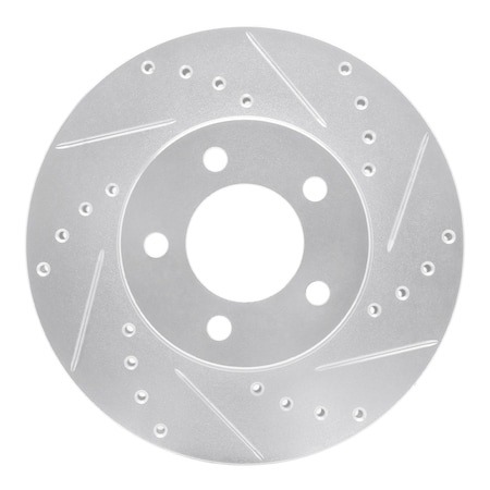 Dynamic Friction Co DFC Brake Rotor - Drilled and Slotted - Silver 631-54039R