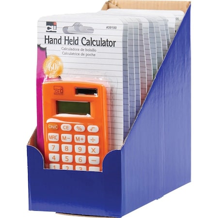 Charles Leonard Calculator, Hand Held, 8 Digit, Assorted Colors, PK12 39100ST
