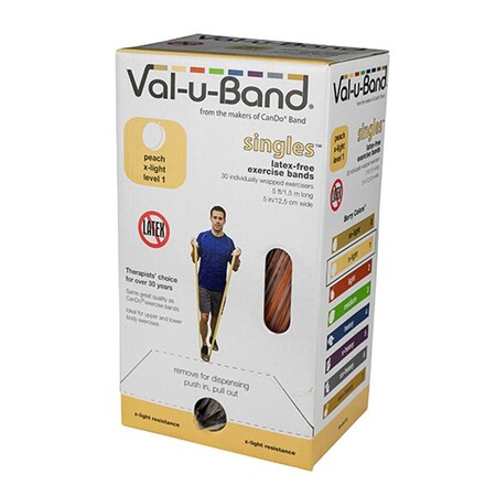Fabrication Enterprises 5 ft. Singles Val-U-Band Exercise Band, Peach 1 - 30 Each 1560226