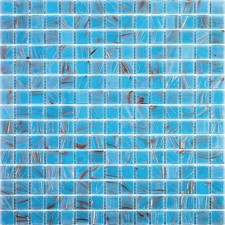 Apollo Tile Celestial 12 in. x 12 in. Glossy Maya Blue Glass Mosaic Wall and Floor Tile 20 sq. ft./case, 20PK APLST88BL529A