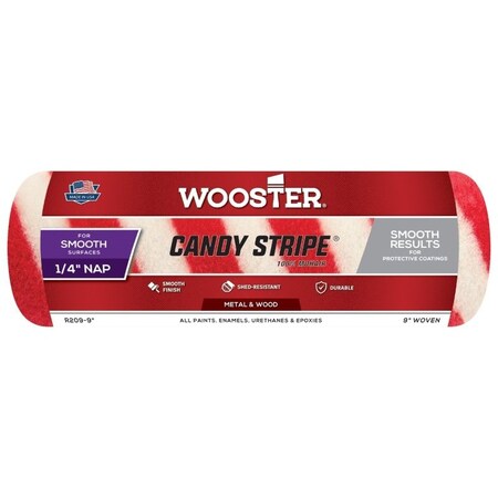 Wooster Roller Cover, 1/4 in Thick Nap, 9 in L, Woven Mohair Cover R209-9