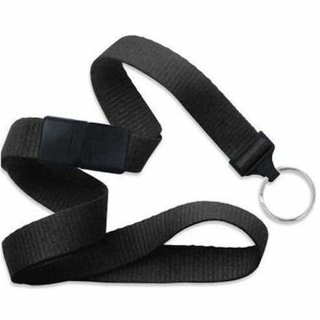 Brady LANYARD STANDARD, BLACK, 5/8in FLAT WOVEN BREAK-AWAY LANYARD W/NICKEL PLATED STEEL, SPLIT RING 2138-3651