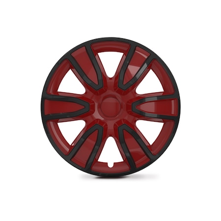 Altertrim 14 in Univ Hubcaps for steel whls, Snap-On, (Blk & Red Lacq), 4PK CHB-5087-BRB-14