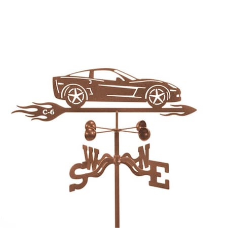 Ez Vane Corvette C6 Car Weathervane with Four Sided Mount EZ1015-4S