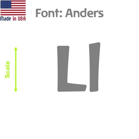 Aacc Self-Adhesive Vinyl Letter: l, Scale: 11 cm. Color: Gray Font: Anders by, 8PK AACC-Anders-ll-Gray-M11x8