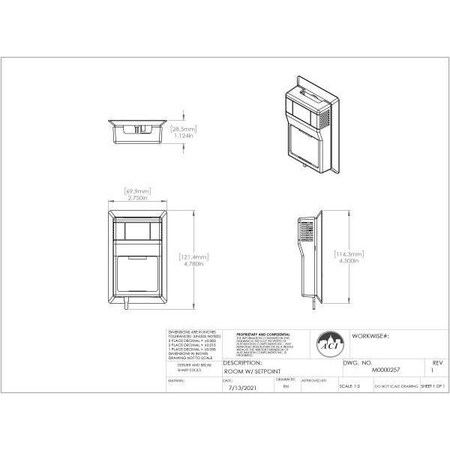 Aci 10K Type II Thermistor A/CP-RS-A12-D3