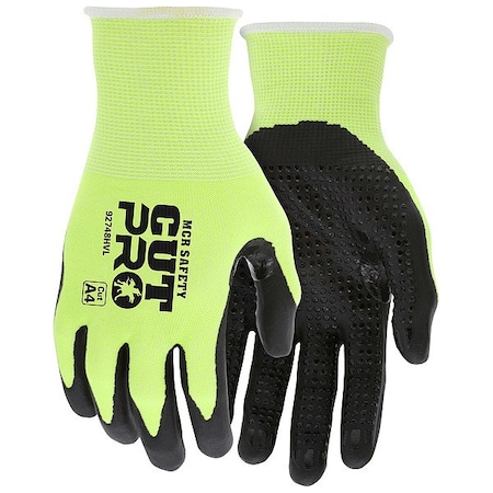 Cut Pro Coated Gloves, Cut Level A4 , Dipped , Nitrile , Dotted , L ( 9 ) 1 PR 92748HVL