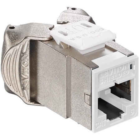 Leviton 1-Port Mod Jack 110 8W8P Cat6, Shielded T568A/B Quickport 61SJK-RW6