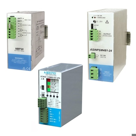 Automation Systems Interconnect DC-UPS 20A/960W, 12-48VDC with Power Supply & Battery Packs, User Programmable, UL508 DCW20-K101