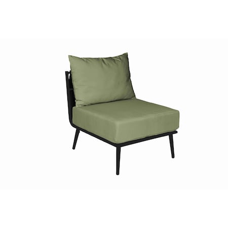 Bfm Seating Cayman Middle Sofa - Black flat rope, Black powder coat aluminum, ganging bracket PHPMBLBL-5487