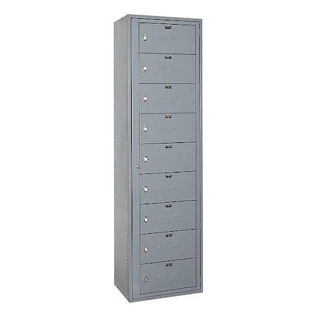 Hallowell Locker, Assembled, Dark Gray, Galvanized HUE454-9P-HG