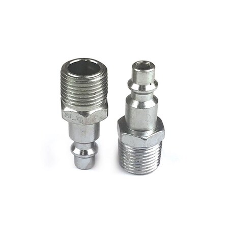 Tinkertools 0.25 in. x 0.37 in. Industrial Steel Plug Set with Male NPT - 2 Piece TI2112591