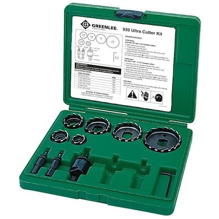 Greenlee Hole Cutter Kit, 9 PC 930