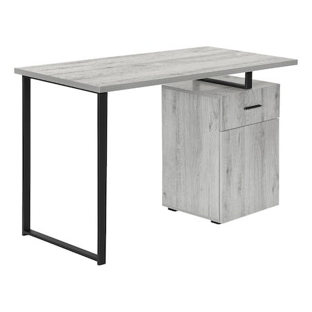 Homeroots 47" Gray and Black Wood and Metal Sled Computer Desk 489907