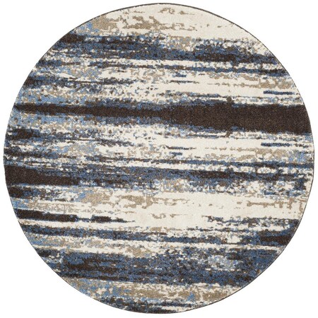 Safavieh Retro Round RugsCream & Blue 6 x 6 ft. RET2138-1165-6R