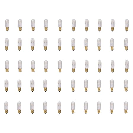 Bulbrite 6w T4 Clear Dimmable (E12) Candelabra Screw Base Warm White Incandescent Light Bulb, 2700K, 50PK 861391