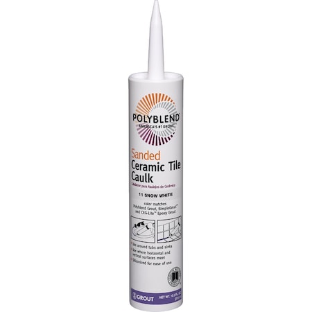Custom Building Products Polyblend 10.5 Oz. No, 11 Snow White Sanded Ceramic Tile Caulk PC1110S-6