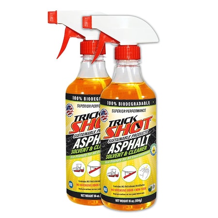 Trick Shot Sustainable Products Asphalt Solvent & Cleaner 16oz, 2PK TSASPH16OZ2PK