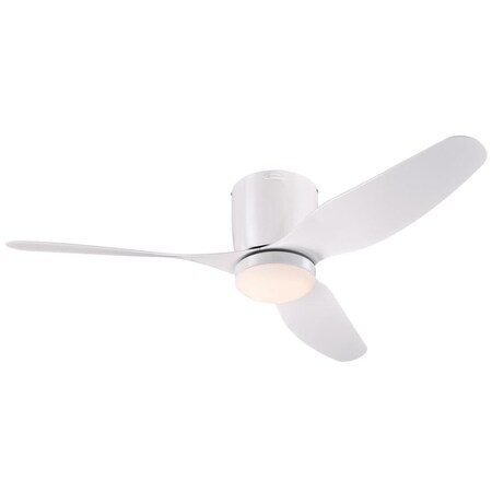 Brightbomb 46 in. White Indoor Ceiling Fan with White ABS Blades & Opal Frosted Glass BR2690153