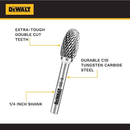 Dewalt SINGLE CARBIDE BURR SIZE SE-3 DXCBTJSE3