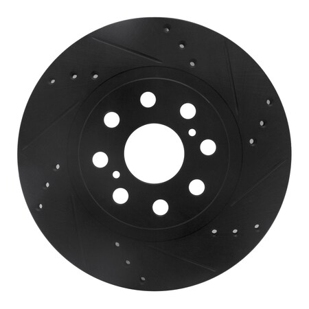 Dynamic Friction Co DFC Brake Rotor - Drilled and Slotted - Black 633-76073R