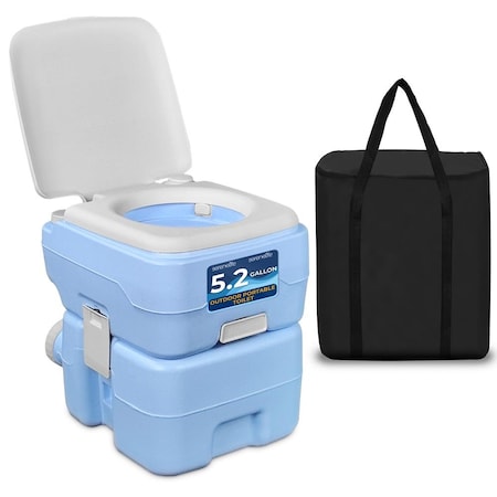 Serenelife 5.2 Gal Portable Camping Toilet For Adults, 100+ Flushes Porta Potty Camp Toilet with Detachable SLCATL200
