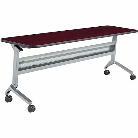 Safco Rectangle Flip-N-Go 24 x 72" Rectangular Training, 72 W, 24 L, 29 H, Laminate Top Top LF2472TSLVRMH