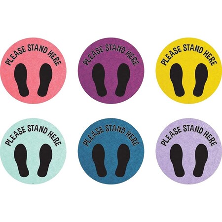 Teacher Created Resources 10.5 in. Spot On Floor Markers Oh Happy Day Please Stand Here TCR77537