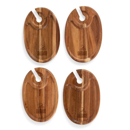 Picnic Time Family Of Brands NFL Cleveland Browns - Wine Appetizer Plate Set Of 4 874-04-512-083-2