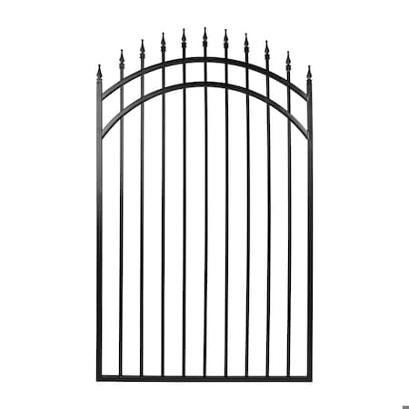 Nuvo Iron 45in Wx68in H Tiger Eye Gate Arched Rails, 48in W Openings, Self Close Hardware w/Double Side Handle ITGA4568