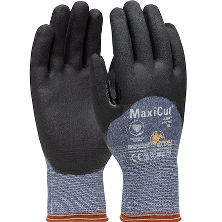 Atg Seamless Knit A3 Engineered Yarn Glove w/Premium Nitrile Coated MicroFoam Grip on Palm, Finger, 12PK 9467