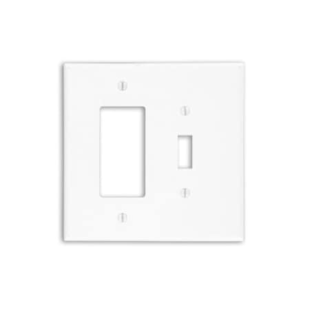 Leviton Combination Wallplate, Oversized, Gang 2, White 88605