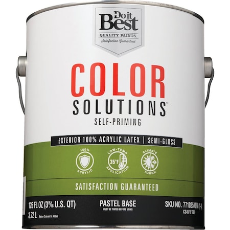 Do It Best Color Solutions 100% Acrylic Latex Self-Priming Semi-Gloss Exterior House Paint Pastel Base 1 Gal. CS49W0702-16