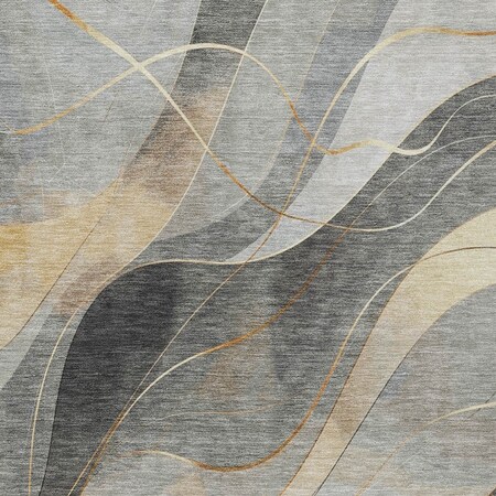 Homeroots 9' X 12' Gray Silver And Rust Abstract Washable Indoor Outdoor Area Rug 616758