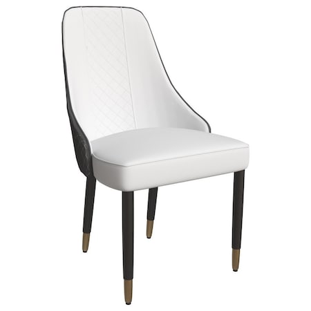 Leisuremod Allure Modern Dining Chair In Black Fabric and Oak Wood Legs AC49WBL