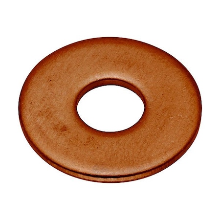 Zoro Select Flat Washer, For Screw Size #10 , Copper Plain Finish, 5 PK WASB#10RCU