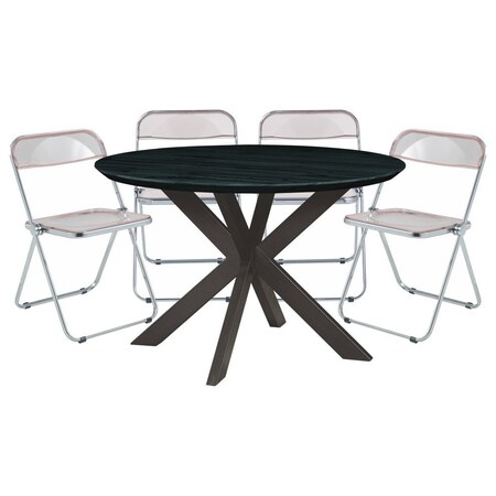 Leisuremod 47 in W, 30 in L, Acrylic/Chrome/MDF/Metal, Rose Pink LF19RTX47PK4
