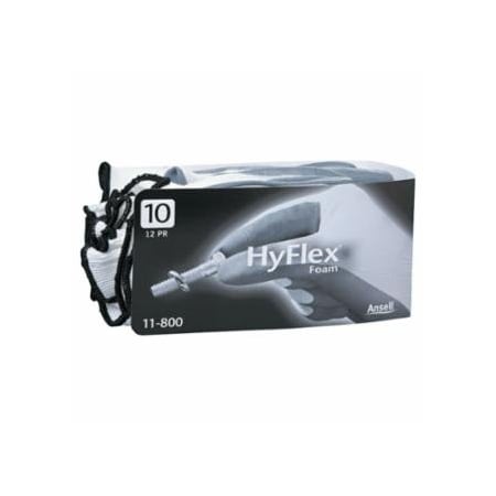 Hyflex Foam Nitrile Coated Gloves, Size 10, Grey/White, 11-800, 12PK 012-11-800-10