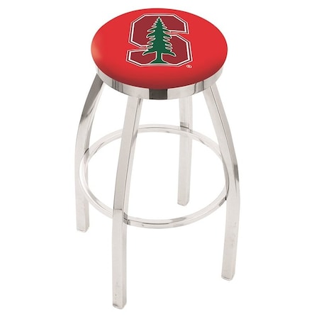 Holland Bar Stool Co 25" Chrome Stanford Swivel Bar Stool, Accent Ring L8C2C25Stnfrd