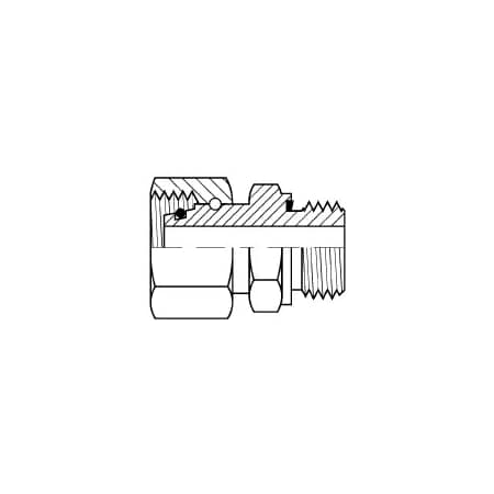 Adaptall FEMALE DIN (SWIVEL) X MALE METRIC ELASTOMERIC SEAL S38 48mm 5368S-38-48