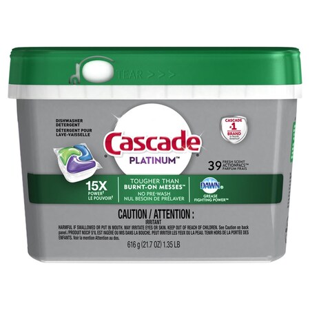 Cascade Platinum Fresh Scent Pods Dishwasher Detergent, 39PK CA5858
