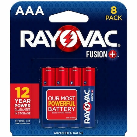 Rayovac Fusion AAA Alkaline Battery, 8PK 824-8TFUS1