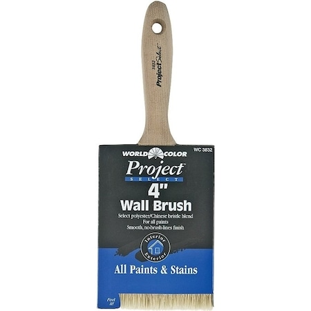 Linzer Paint Brush, 4 in W, 3-1/2 in L Bristle, Polyester Bristle, Varnish Handle 3832-4