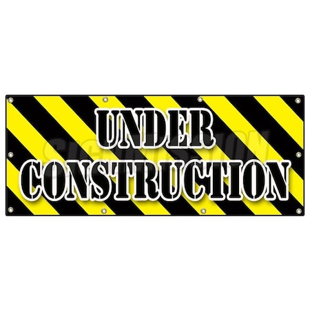 Signmission Under Construction, 36 Inch x 96 Inch, Banner B-96 Under Construction