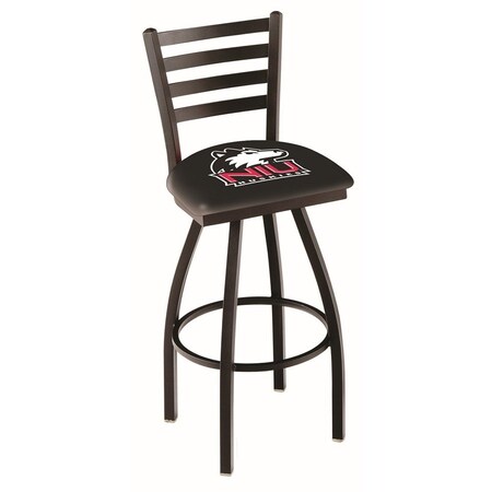 Holland Bar Stool Co 36" Blk Wrinkle Northern Illinois Swivel Bar Stool, Ladder Back L01436NorIll