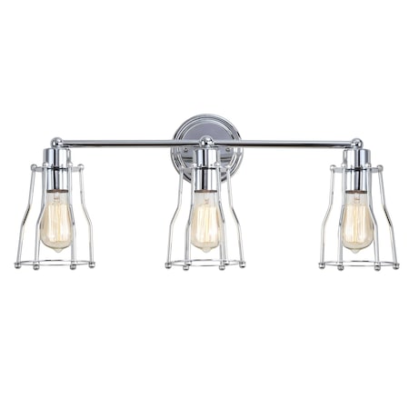 Jonathan Y Evelyn 24" 3-light Metal Vanity Light, Chrome JYL7417A