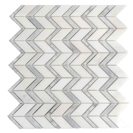Apollo Tile Gray 11x12 Bianco Carrara Eastern White Marble Polished Floor and Wall Mosaic Tile 4.3sqft/case, 5PK APLDC88H03A